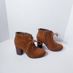 TOETOS NEW YORK HEELED BOOT WITH LACES AND ZIPPERS SIZE 5M